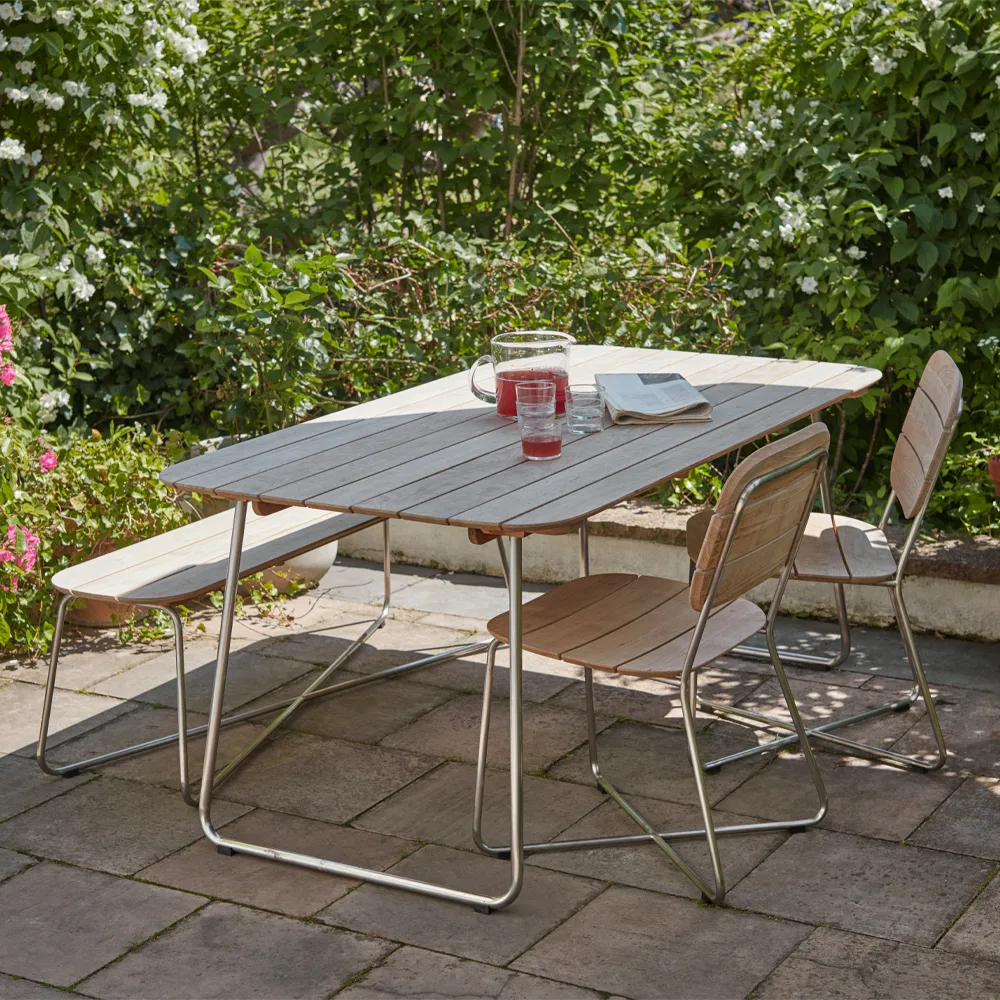 Lilium matbord, teak, rostfritt stål Fritz Hansen