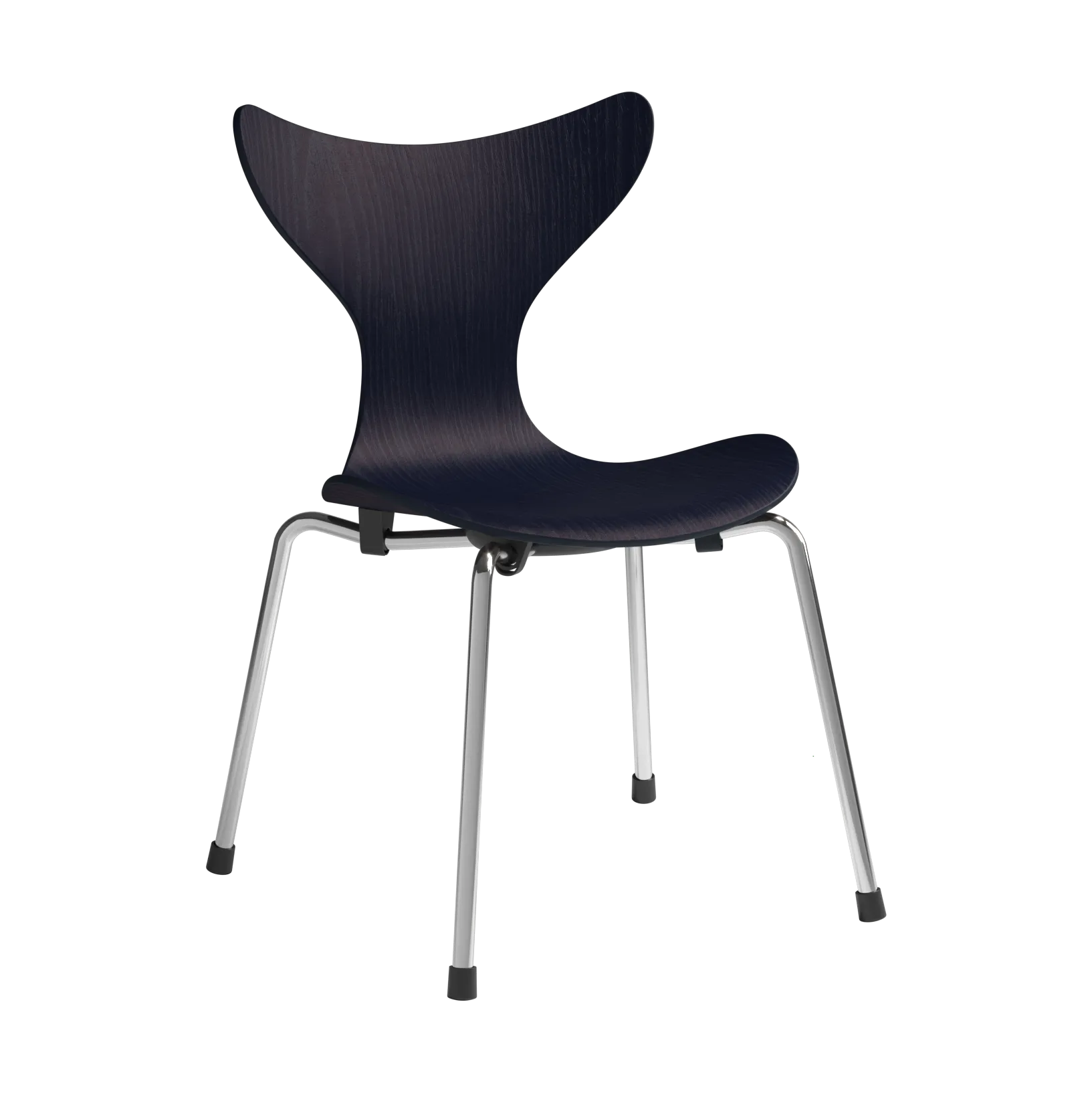 Liljan barnstol, Midnight blue målad ask-krom Fritz Hansen
