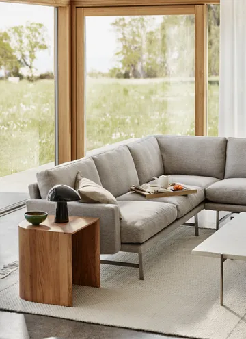 Lissoni PL115 hörnsoffa - Clay 012-rostfritt stål - Fritz Hansen