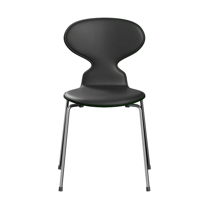 Myran 3101 framsidesklädd - Essential black läder-kromstativ - Fritz Hansen