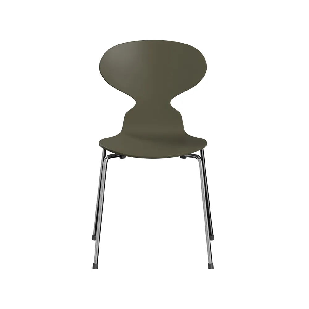 Myran 3101 stol, olive green, lackad, kromat stålstativ Fritz Hansen