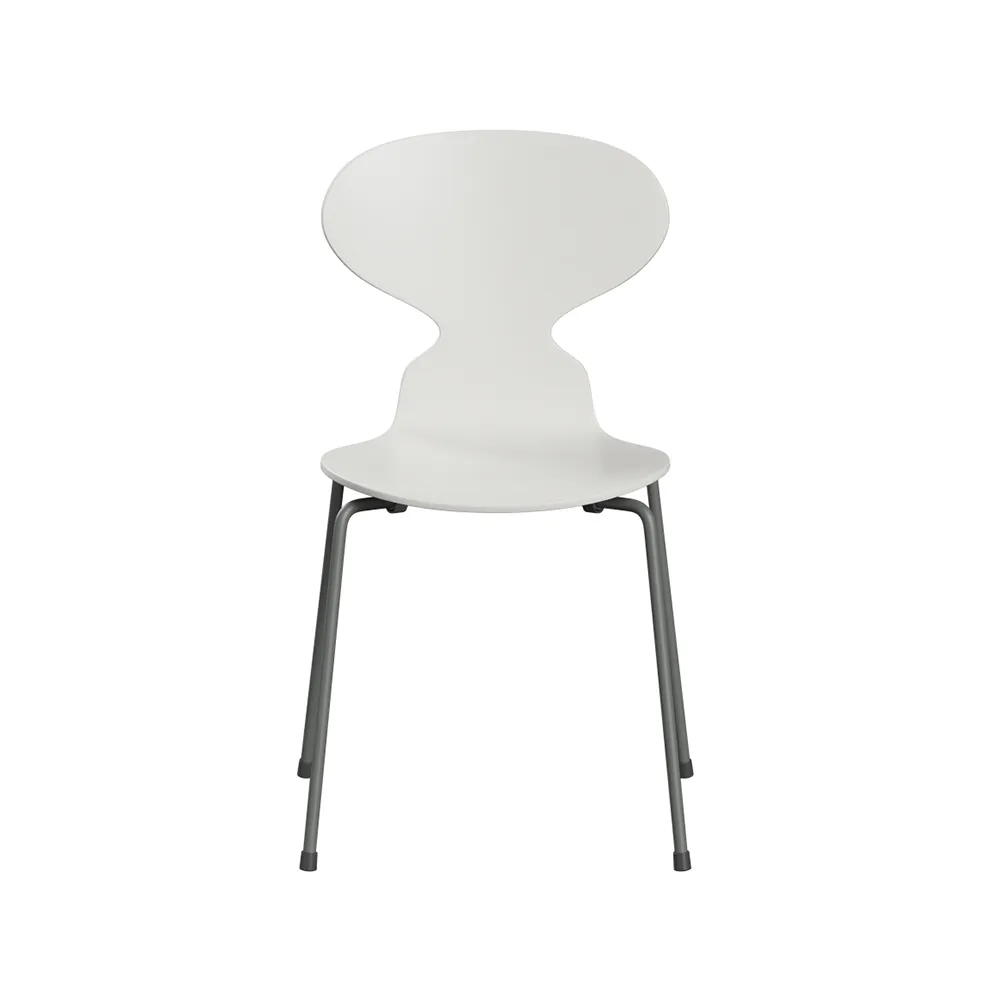 Myran 3101 stol, white, silvergrått stativ Fritz Hansen