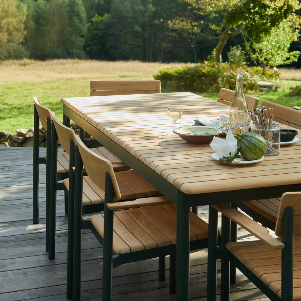 Pelagus karmstol teak, Hunter green Fritz Hansen