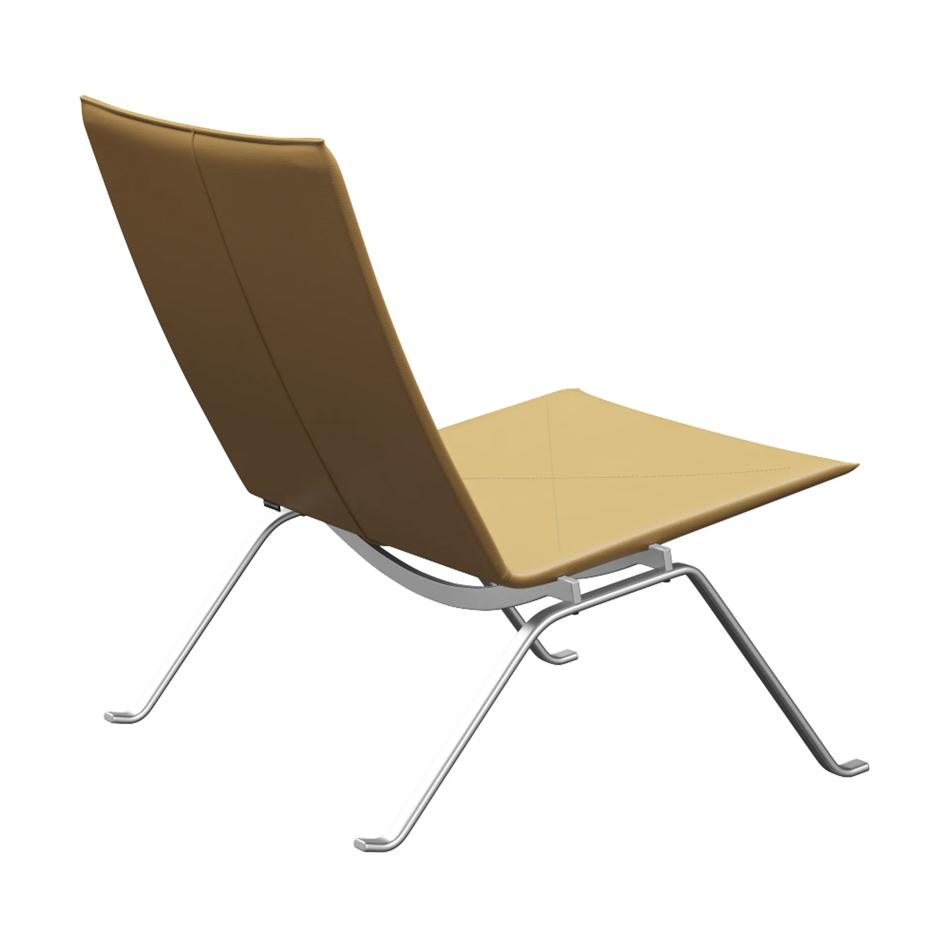 PK22 fåtölj, Aura beige läder-rostfritt stål Fritz Hansen