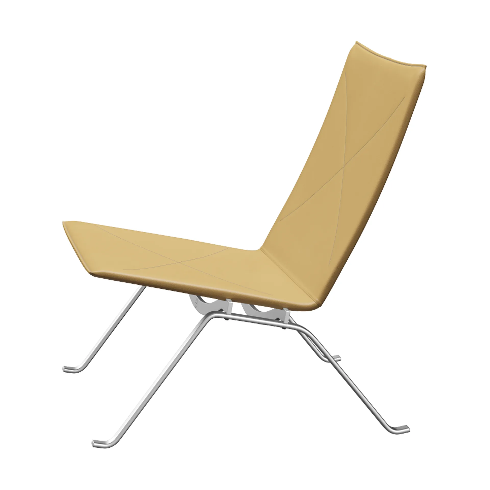 PK22 fåtölj, Aura beige läder-rostfritt stål Fritz Hansen