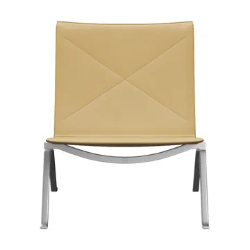 PK22 fåtölj - Aura beige läder-rostfritt stål - Fritz Hansen