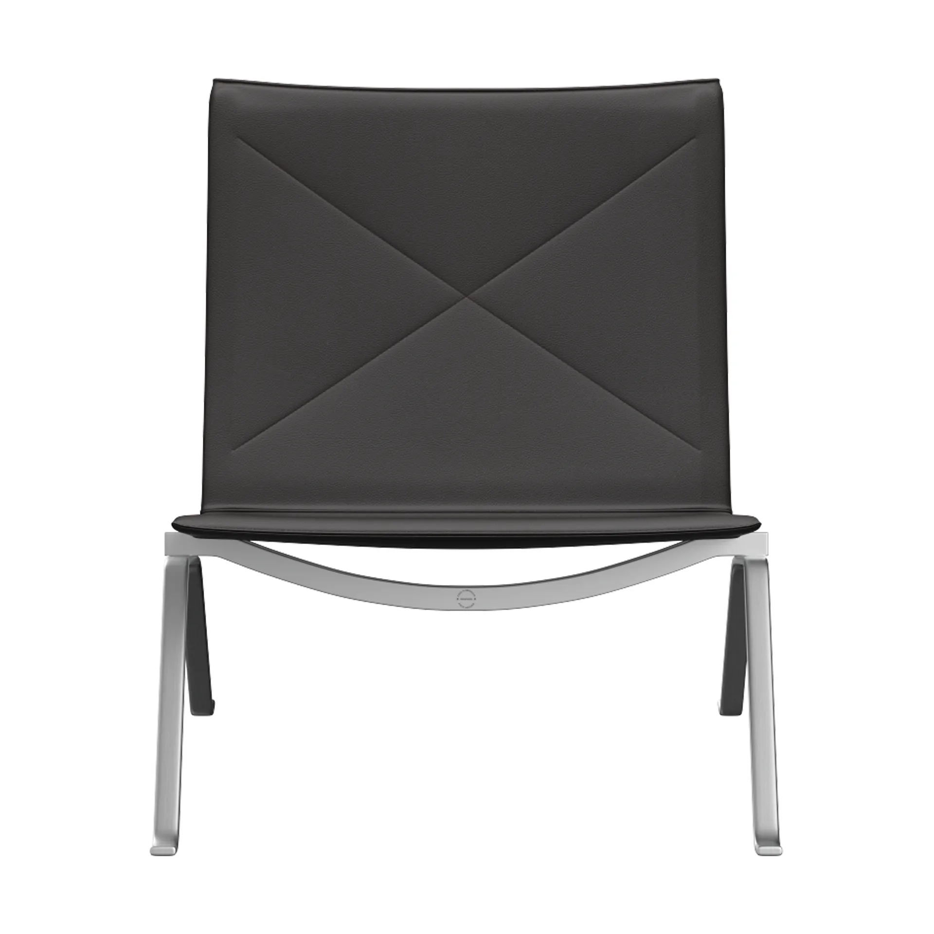 PK22 fåtölj, Aura black brown läder-rostfritt stål Fritz Hansen