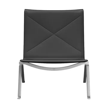 PK22 fåtölj - Aura black läder-rostfritt stål - Fritz Hansen