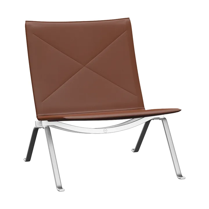 PK22 fåtölj - Aura cognac läder-rostfritt stål - Fritz Hansen