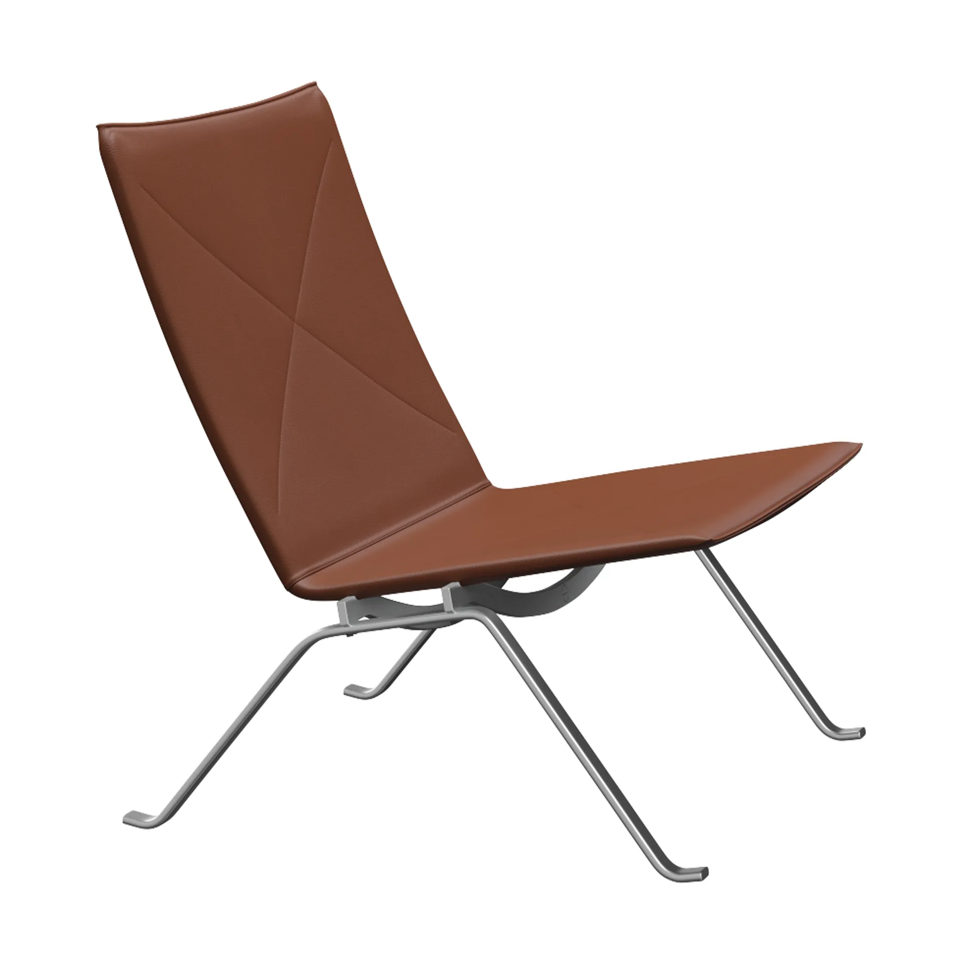 PK22 fåtölj, Aura cognac läder-rostfritt stål Fritz Hansen