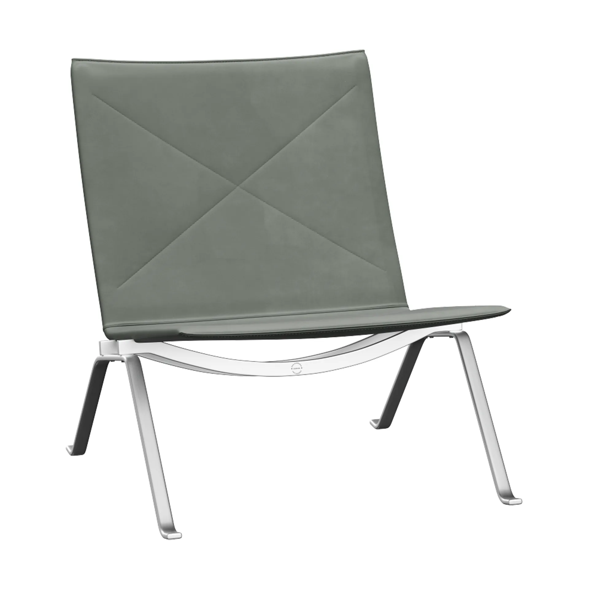 PK22 fåtölj, Grace concrete grey läder-rostfritt stål Fritz Hansen