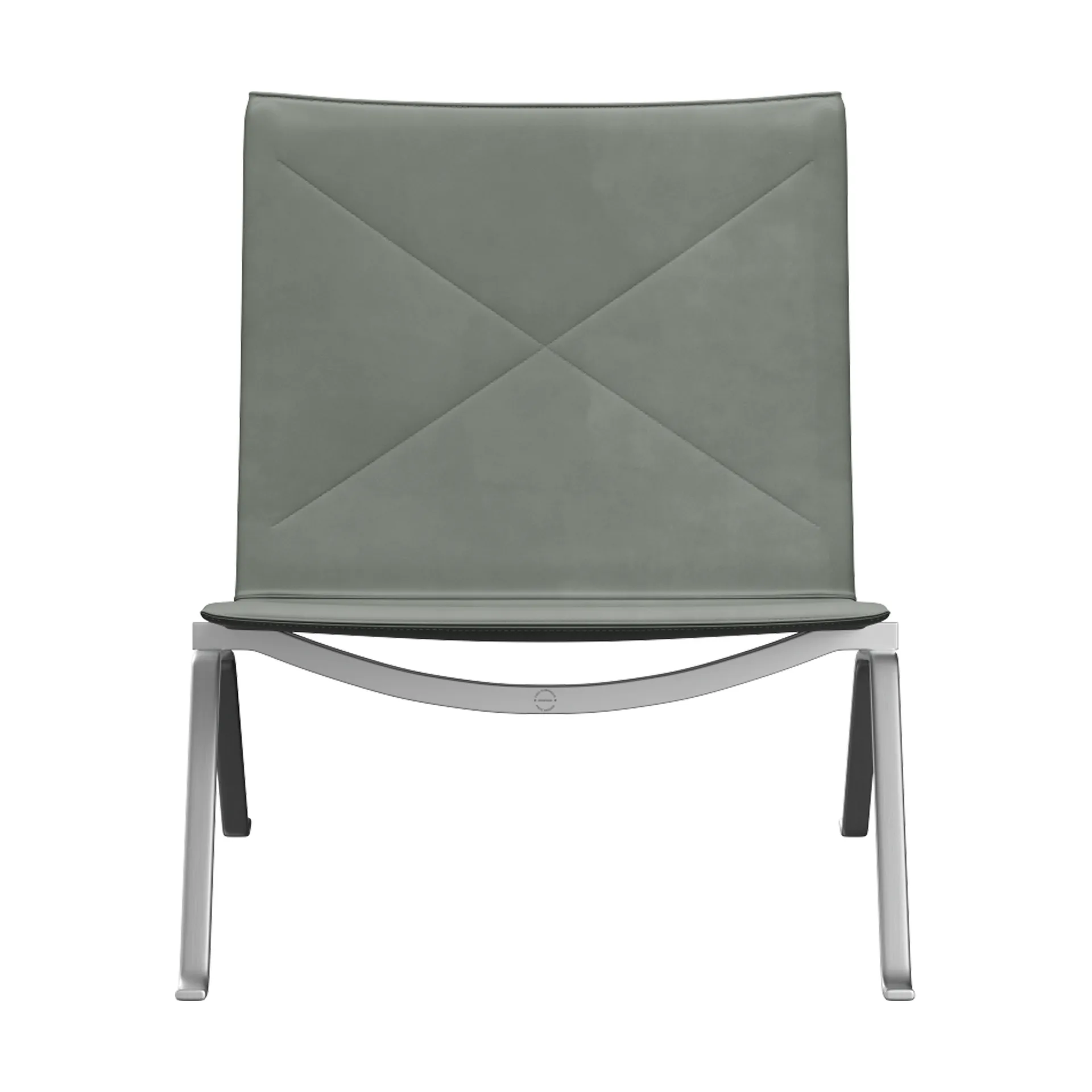 PK22 fåtölj, Grace concrete grey läder-rostfritt stål Fritz Hansen