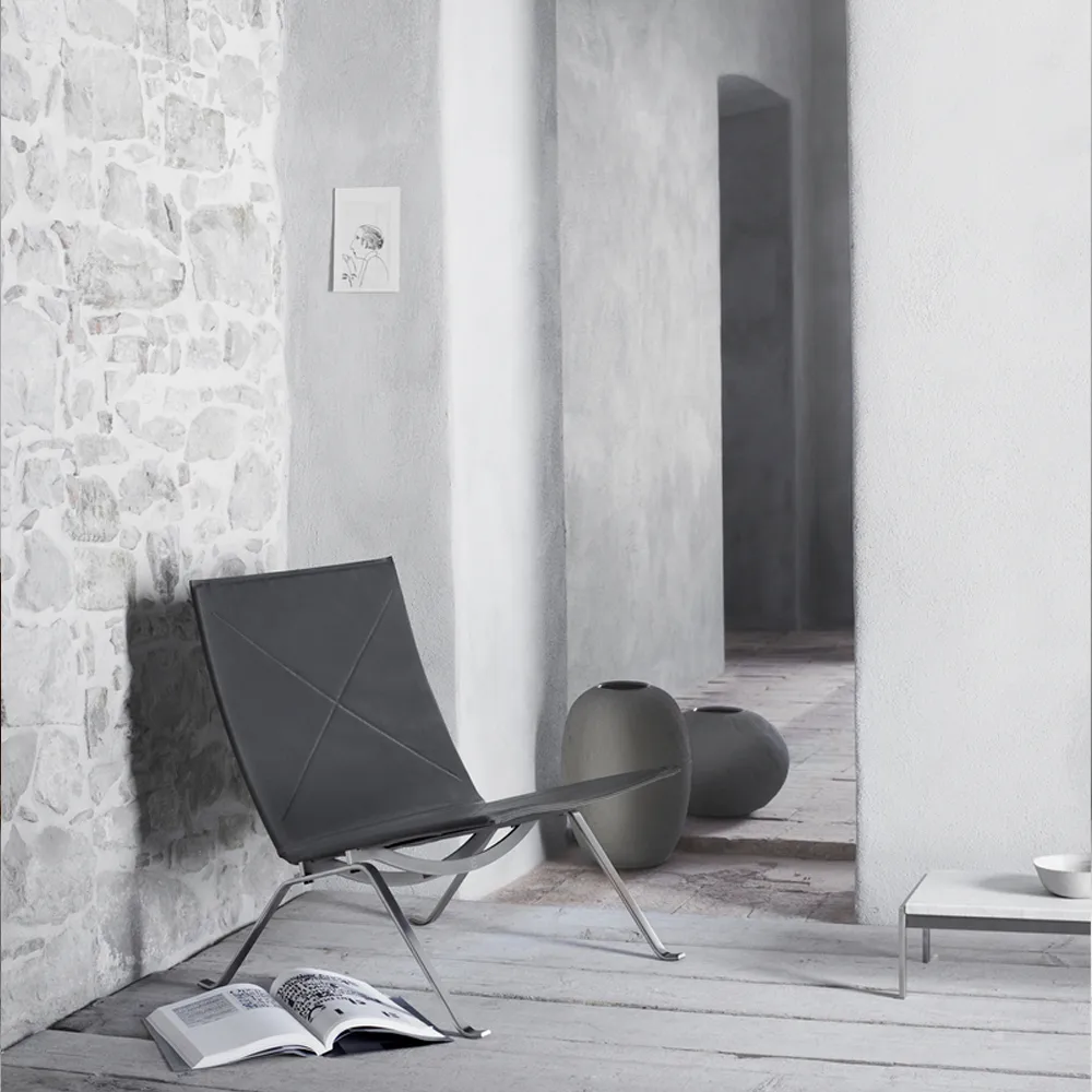 PK22 fåtölj, Leather grace black Fritz Hansen