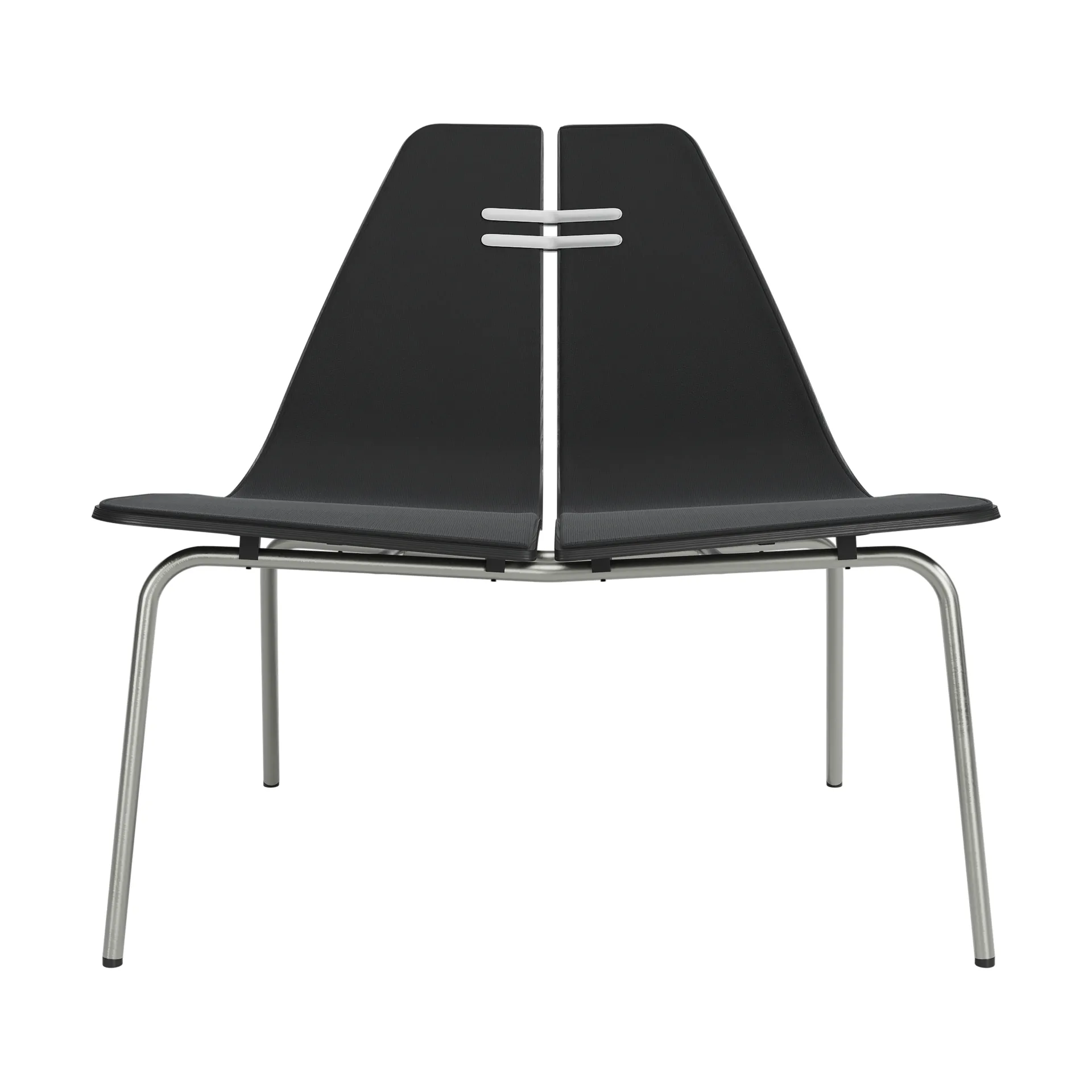 PK23 fåtölj, Black-Christianshavn 1175-rostfritt stålstativ Fritz Hansen