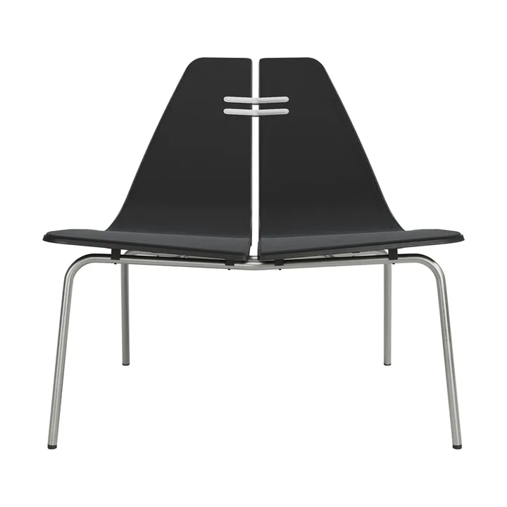 PK23 fåtölj - Black-Christianshavn 1175-rostfritt stålstativ - Fritz Hansen