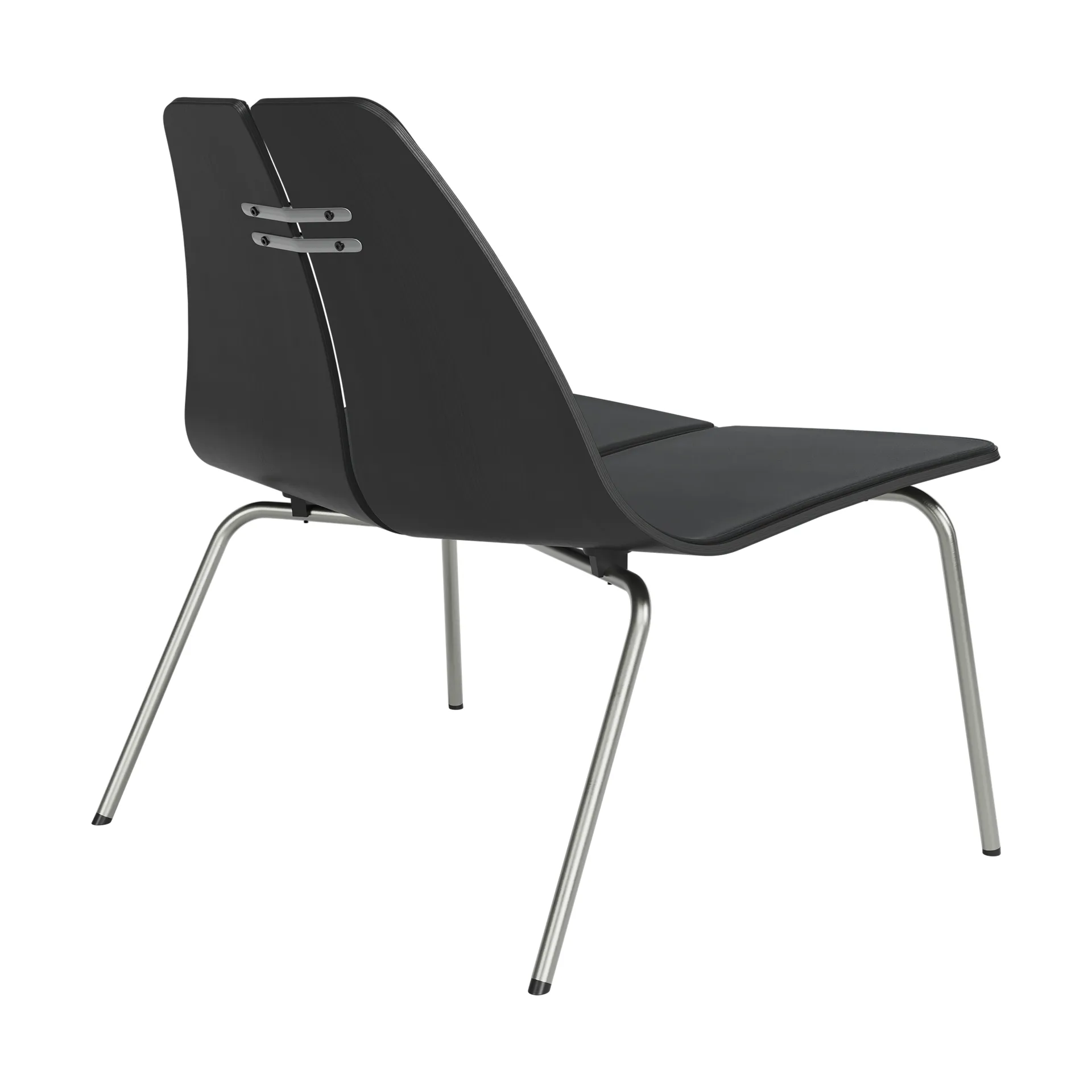 PK23 fåtölj, Black-Christianshavn 1175-rostfritt stålstativ Fritz Hansen