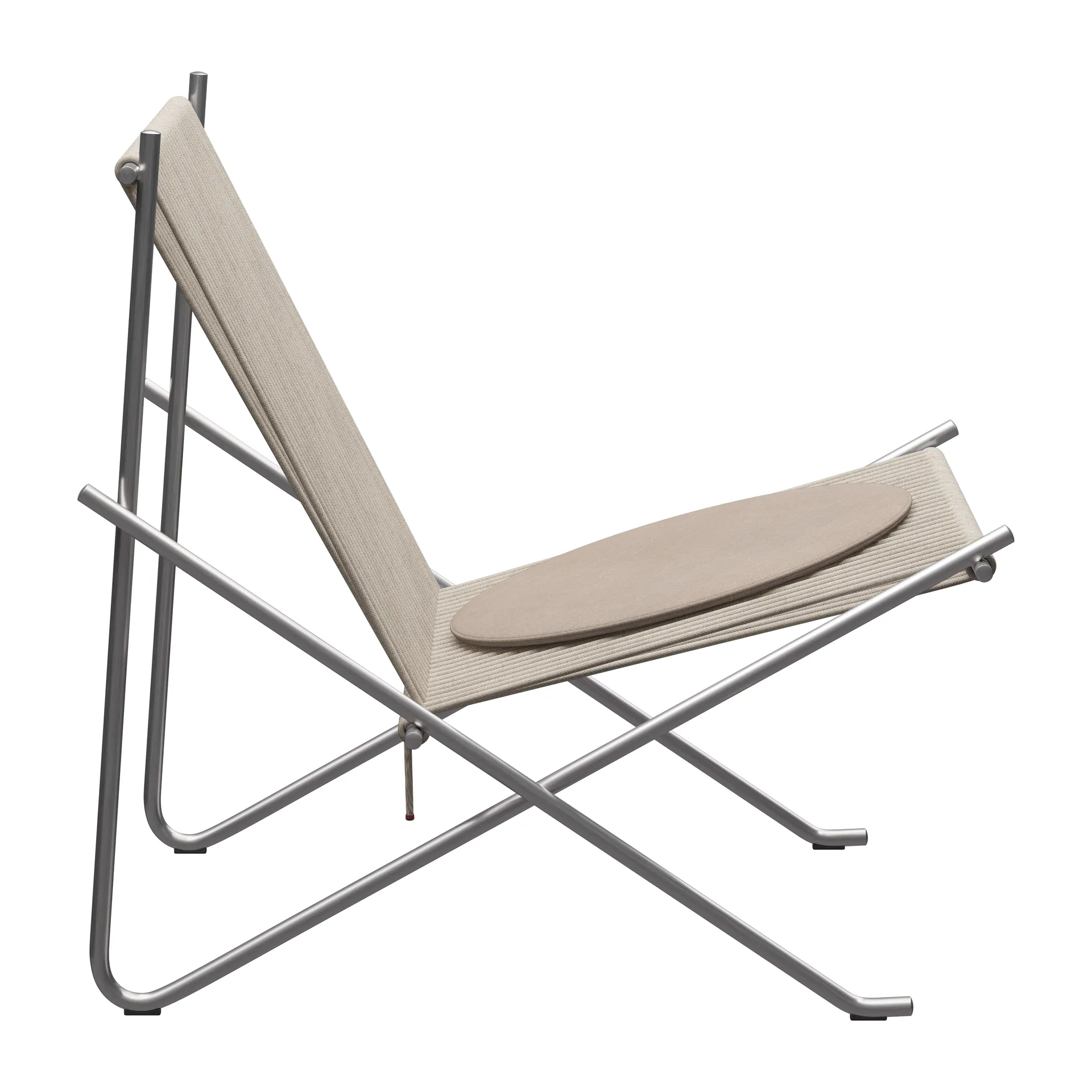 PK4 loungestol med dyna, Rostfritt stål-natur-natur Fritz Hansen