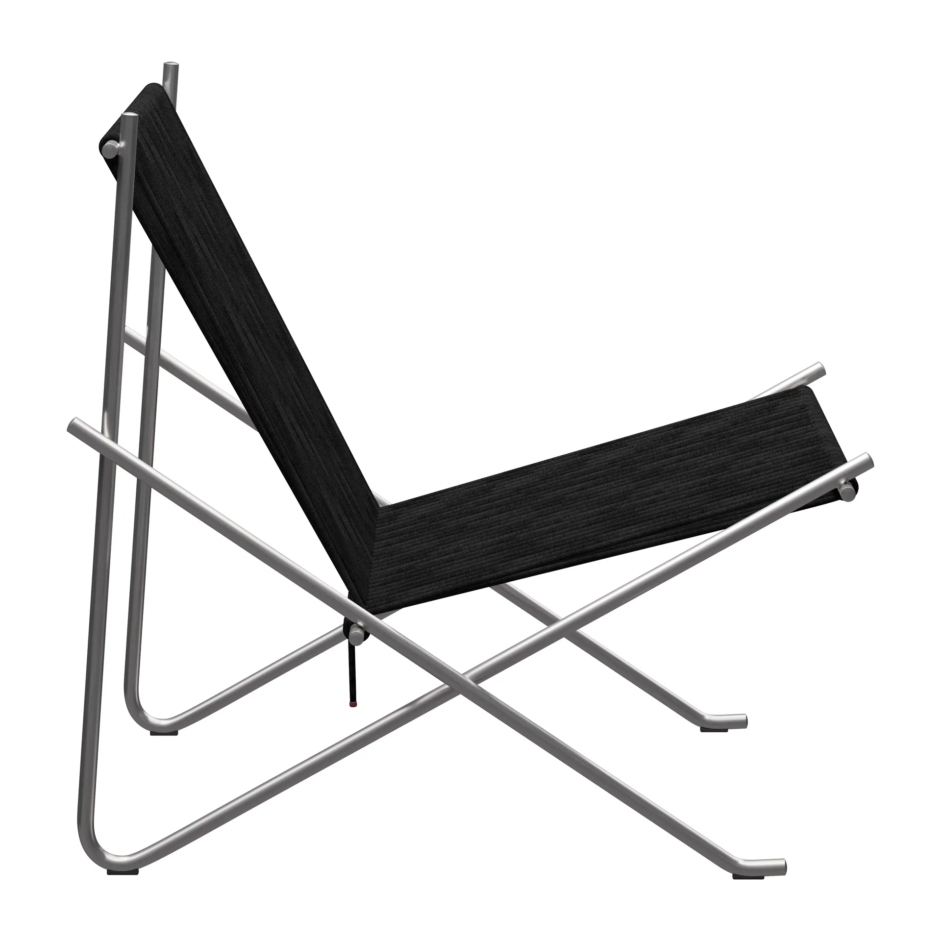 PK4 loungestol, Rostfritt stål-svart Fritz Hansen