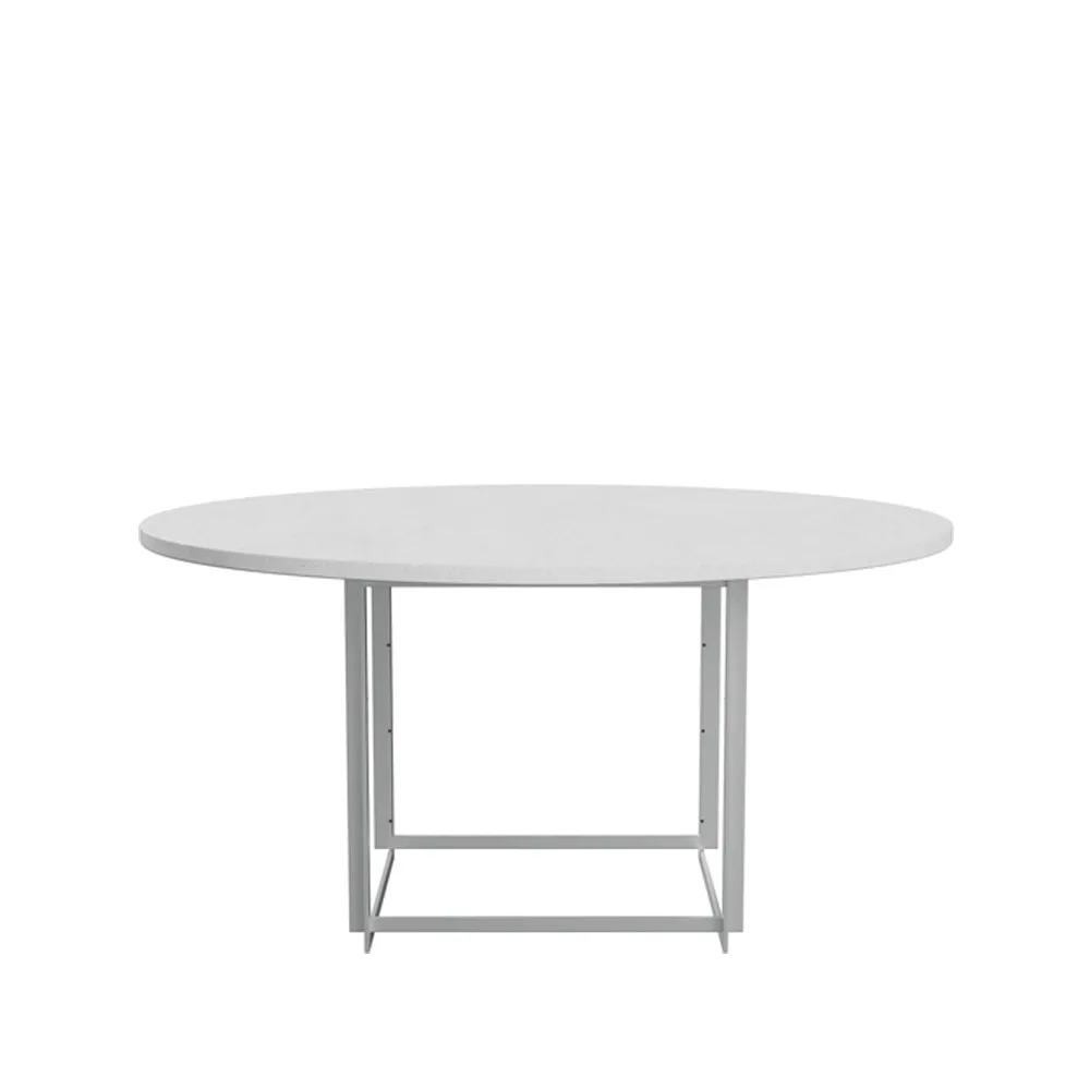 PK54 bord Ø140 cm, Rolled marble white-steel Fritz Hansen