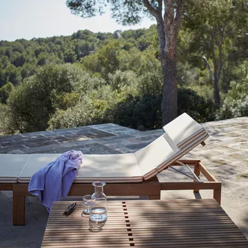 Riviera dyna till solsäng - tyg outdoor textile golden yellow stripe - Fritz Hansen