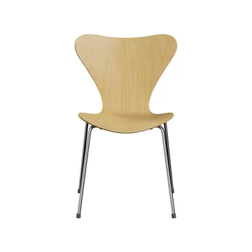 Sjuan 3107 stol - Ask-klarlackad-kromat stålstativ - Fritz Hansen