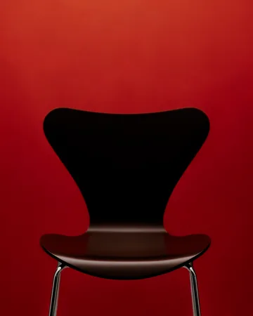 Sjuan 3107 stol - Brown-rostfritt stål - Fritz Hansen