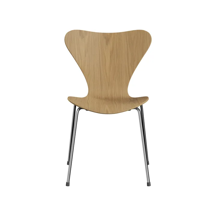 Sjuan 3107 stol - Klarlackad ek-kromat stålstativ - Fritz Hansen