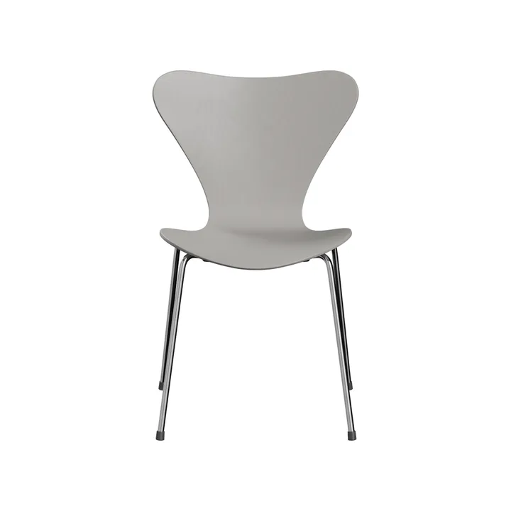 Sjuan 3107 stol - Nine grey-färgad ask-kromat stålstativ - Fritz Hansen
