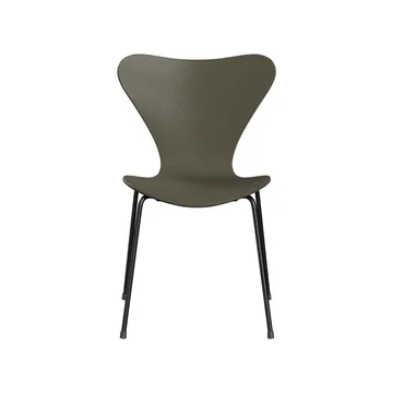 Sjuan 3107 stol - Olive green-färgad ask-svart stativ - Fritz Hansen