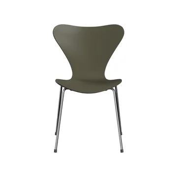 Sjuan 3107 stol - Olive green-lackad-kromat stålstativ - Fritz Hansen