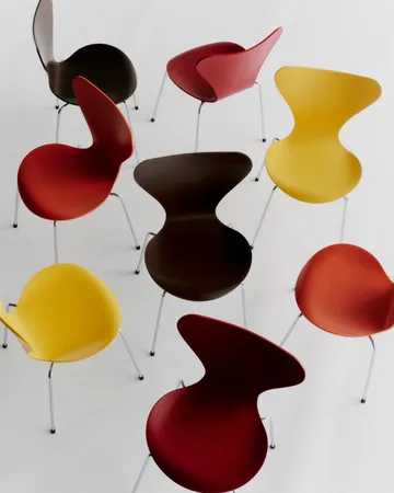 Sjuan 3107 stol - Orange-rostfritt stål - Fritz Hansen