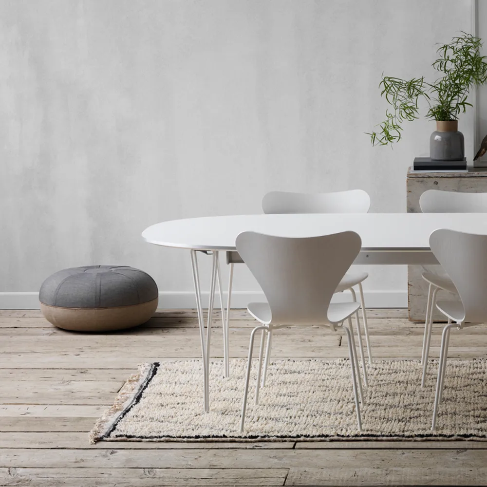 Sjuan 3107 stol, True yellow-lackad-kromat stålstativ Fritz Hansen