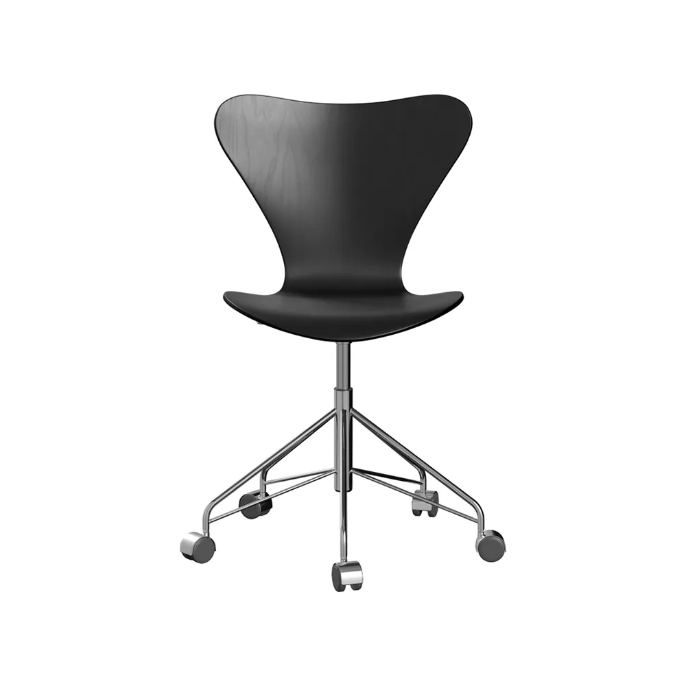 Sjuan 3117 kontorsstol hårda hjul, Coloured ash black-chrome Fritz Hansen