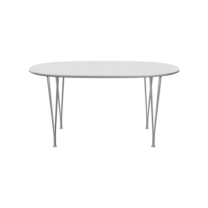Superellips B612 matbord aluminiumkant - White laminate-chrome - Fritz Hansen