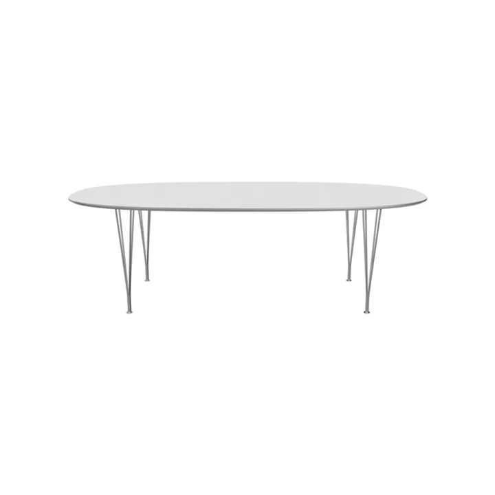 Superellips B614 matbord aluminiumkant - White laminate-chrome - Fritz Hansen