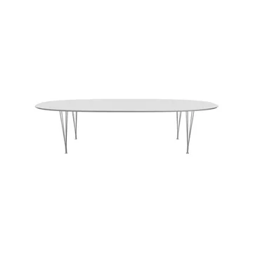 Superellips B617 matbord - White laminate-chrome - Fritz Hansen
