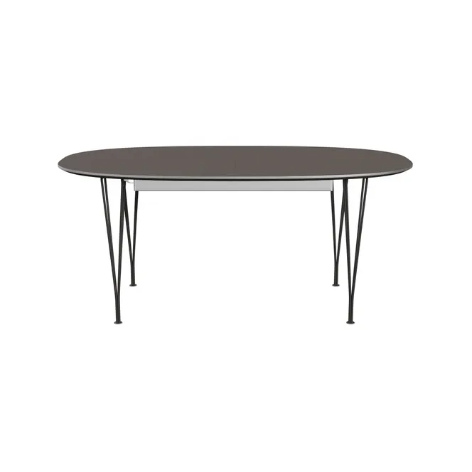 Superellips B620 matbord 170-270x100 cm, Grey laminate-alu-warm graphite Fritz Hansen