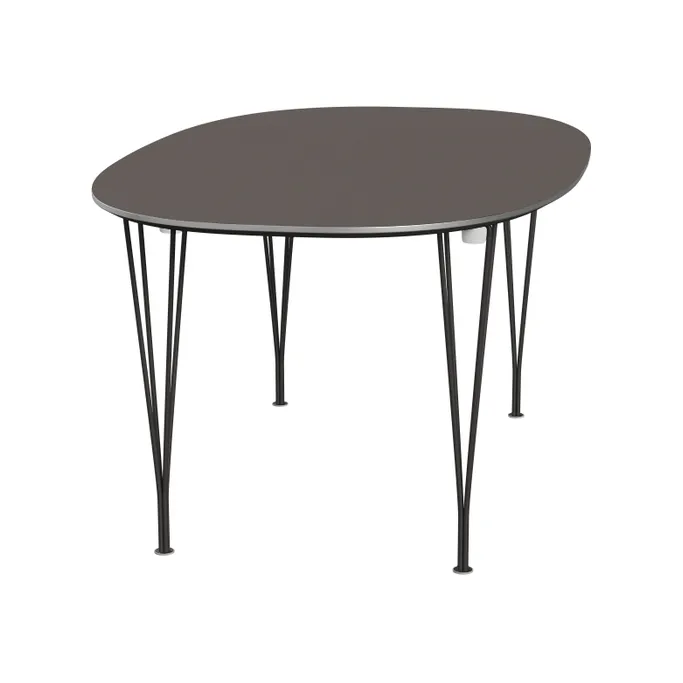 Superellips B620 matbord 170-270x100 cm, Grey laminate-alu-warm graphite Fritz Hansen
