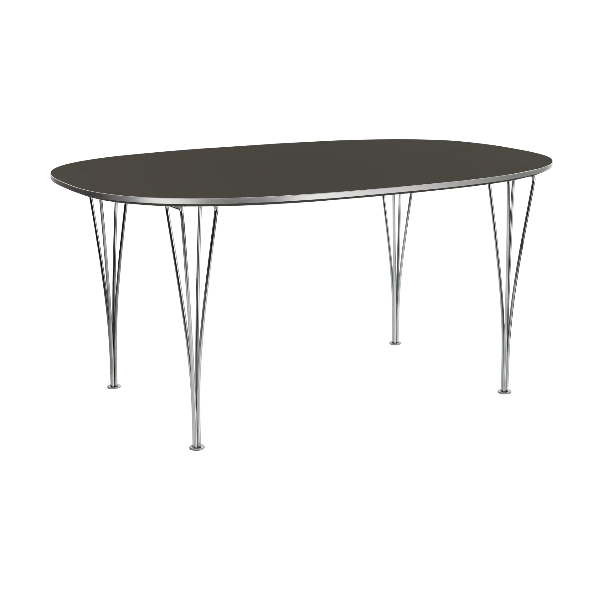 Superellipse B616 matbord 170x100 cm, Grey laminate 718-chrome Fritz Hansen