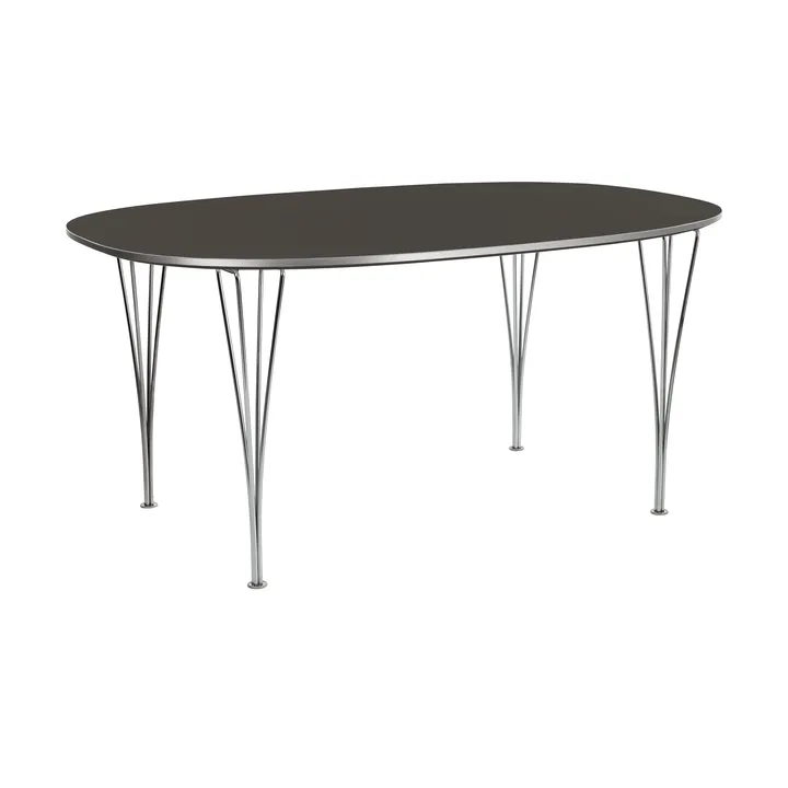 Superellipse B616 matbord 170x100 cm - Grey laminate 718-chrome - Fritz Hansen