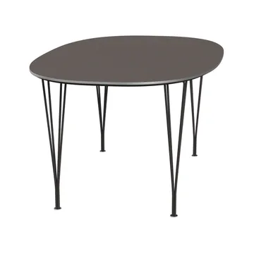 Superellipse B616 matbord 170x100 cm - Grey laminate-alu-wam graphite - Fritz Hansen