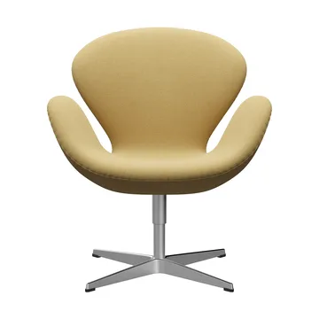 Svanen 3320 fåtölj - Acca Camel (gul)-borstad aluminium - Fritz Hansen