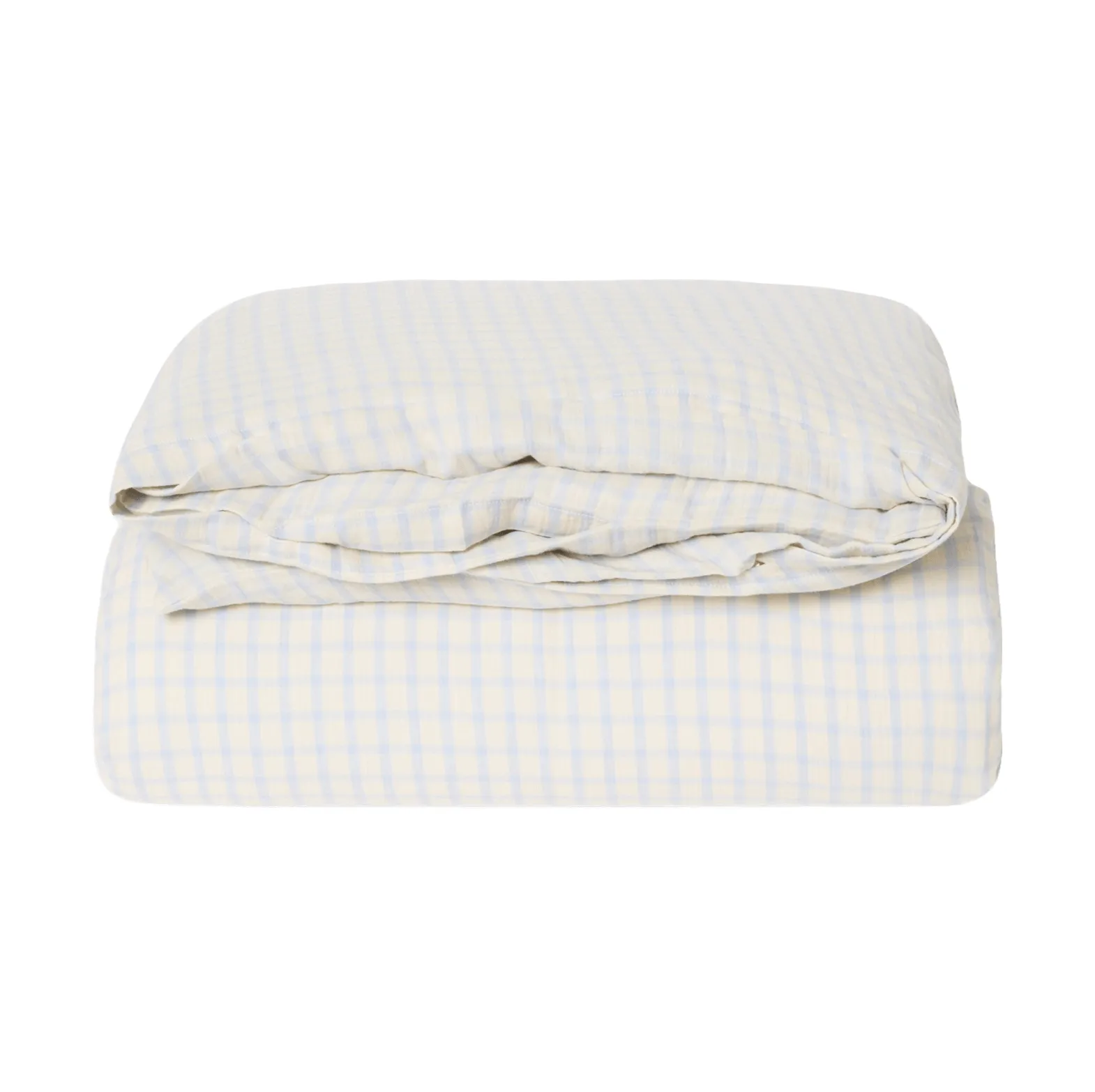 Gingham Sky Blue Muslin påslakan, 150x210 cm Garbo&Friends
