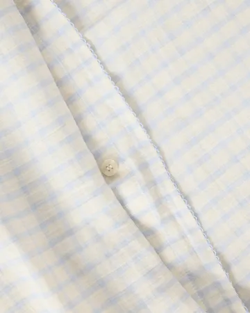 Gingham Sky Blue Muslin påslakan - 150x210 cm - Garbo&Friends
