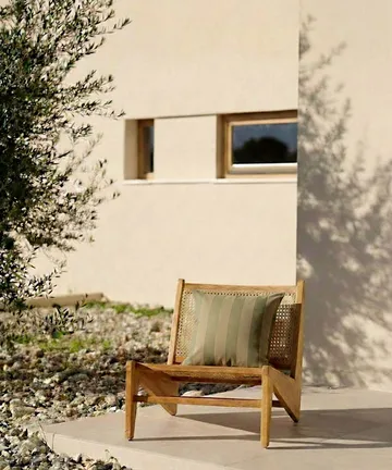 Garden Glory randig kudde - Eucalyptusgrön-beige, 50x50 cm - Garden Glory