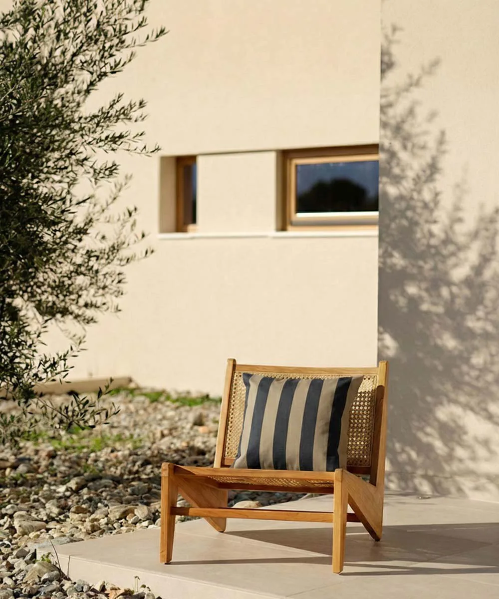 Garden Glory randig kudde, Svart-beige, 50x50 cm Garden Glory