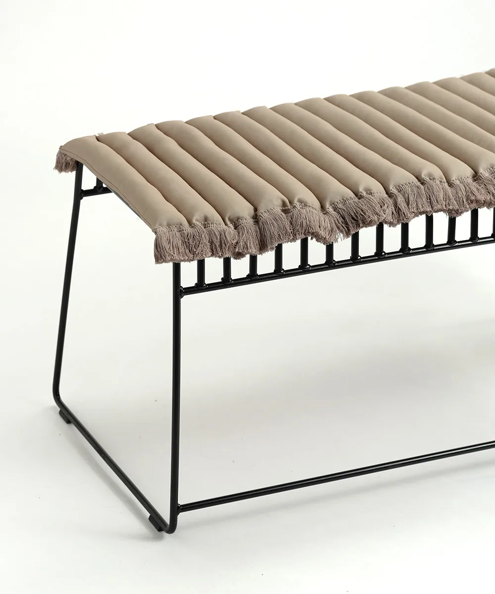 Garden Glory sittdyna med fransar, Beige, beige frans, 38x120 cm Garden Glory