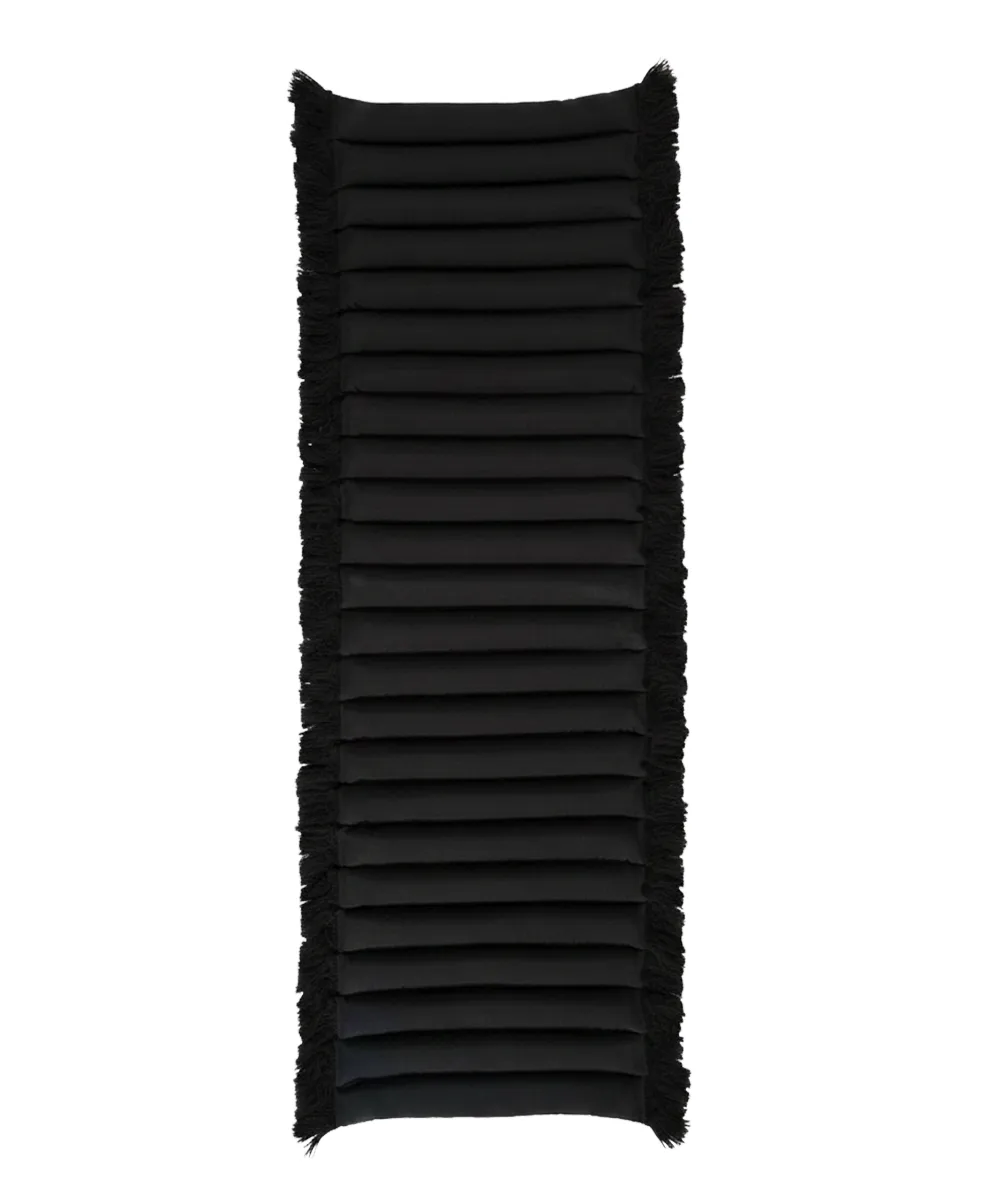 Garden Glory sittdyna med fransar, Svart, svart frans, 38x120 cm Garden Glory
