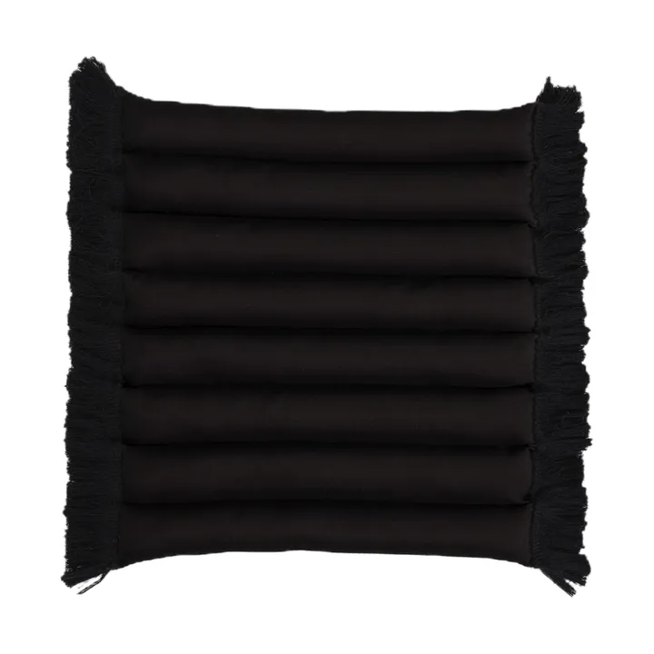 Garden Glory sittdyna med fransar - Svart, svart frans, 38x40 cm - Garden Glory