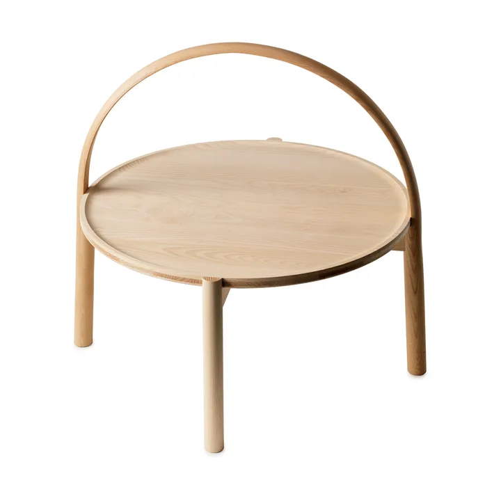 Elna soffbord - Ask-white-Ø60 cm m. bygel - Gärsnäs